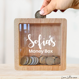 Personalised Money Box Gift - Custom Name Money Box Script Design - Custom Baby Gift