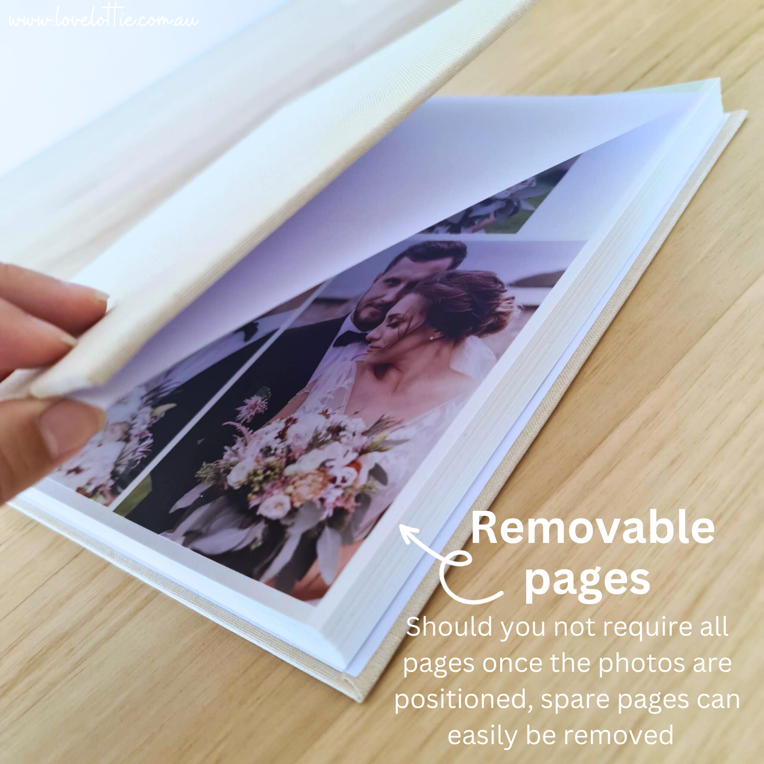 Personalised Linen Wedding Photo Album - Wedding Anniversary Gift - Couple Engagement Names and Date - Photo Frame Cover