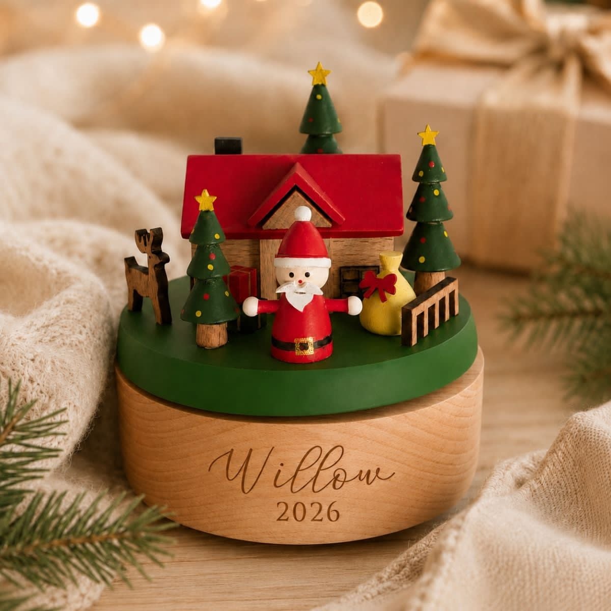 Custom Birthday Gift Carousel Wooden Music Box