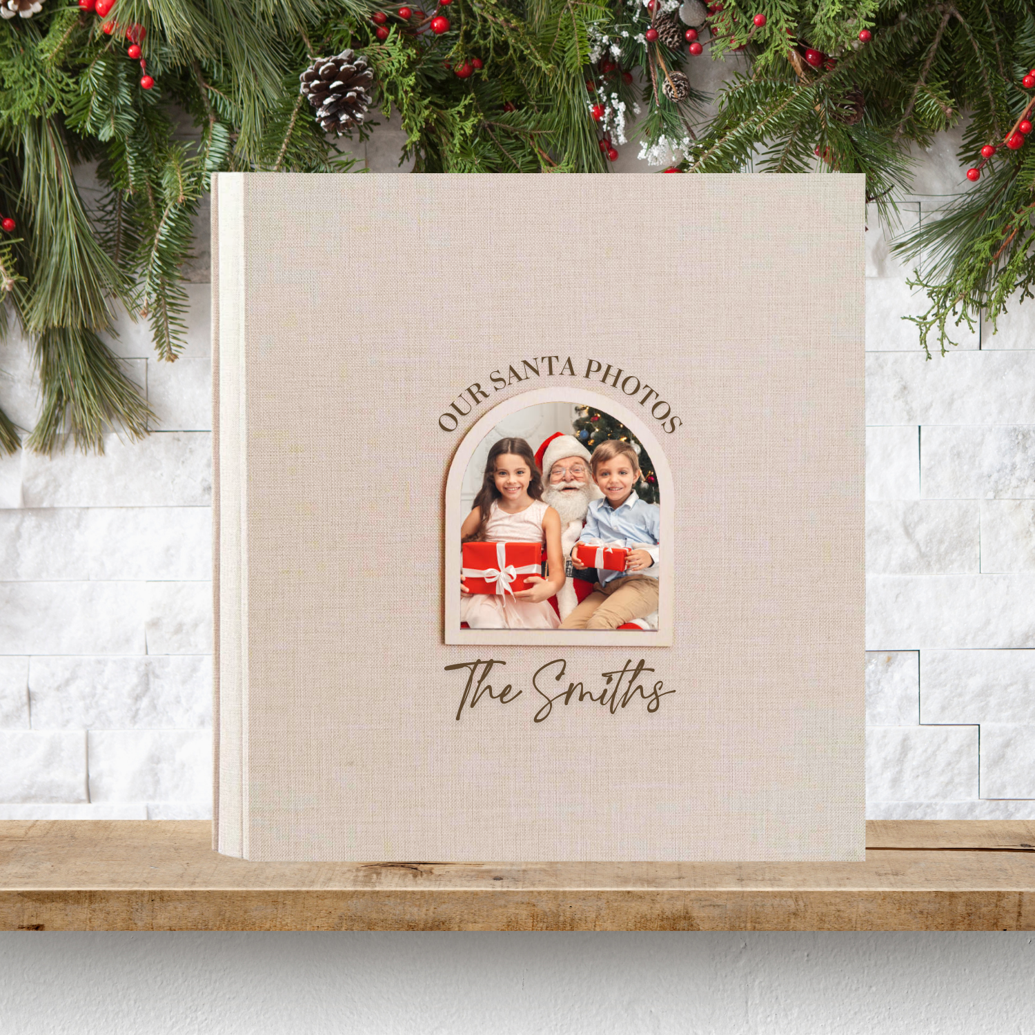 Personalised Christmas Photo Album - Arch Window Design 1