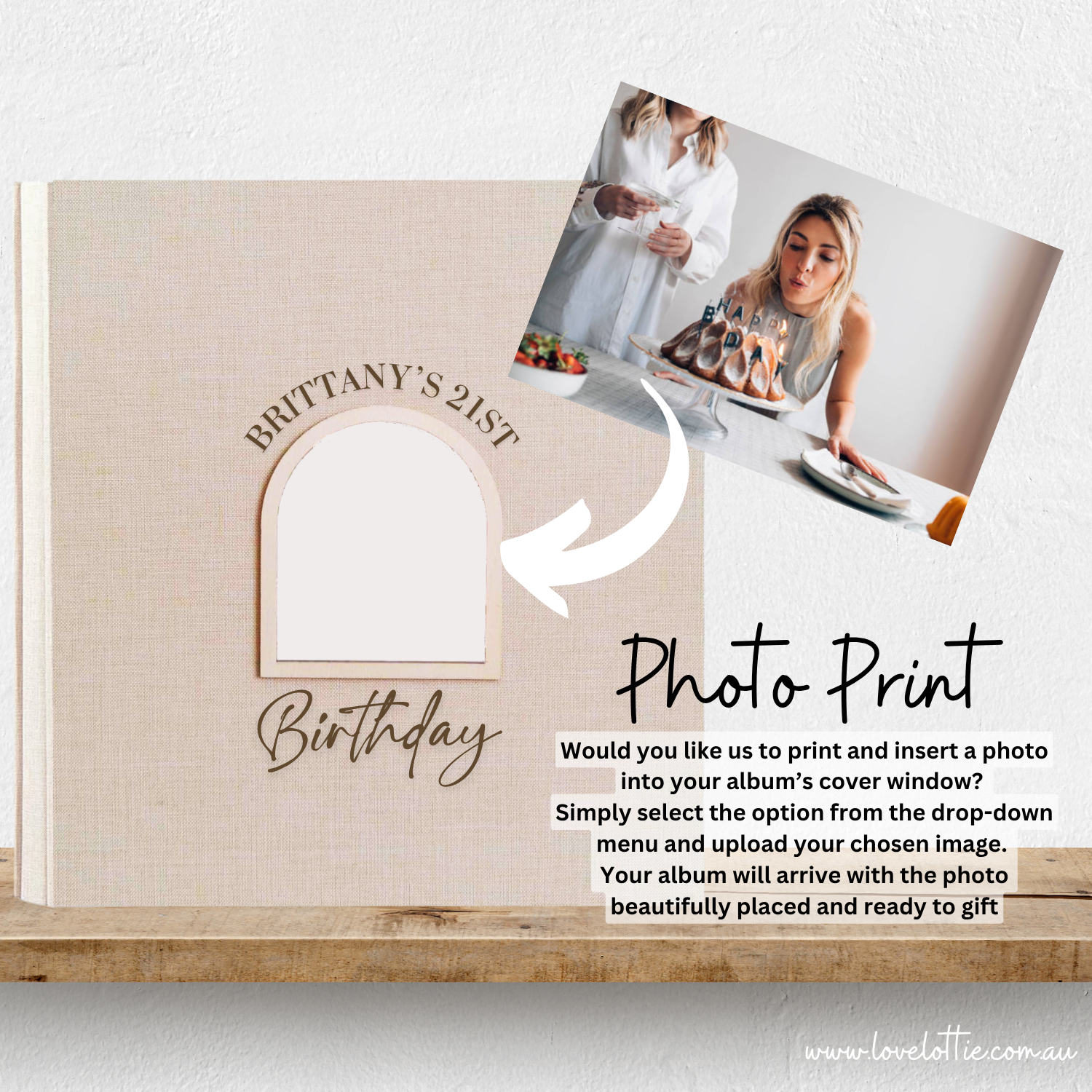 Personalised Birthday Photo Album - Arch Window Design 1
