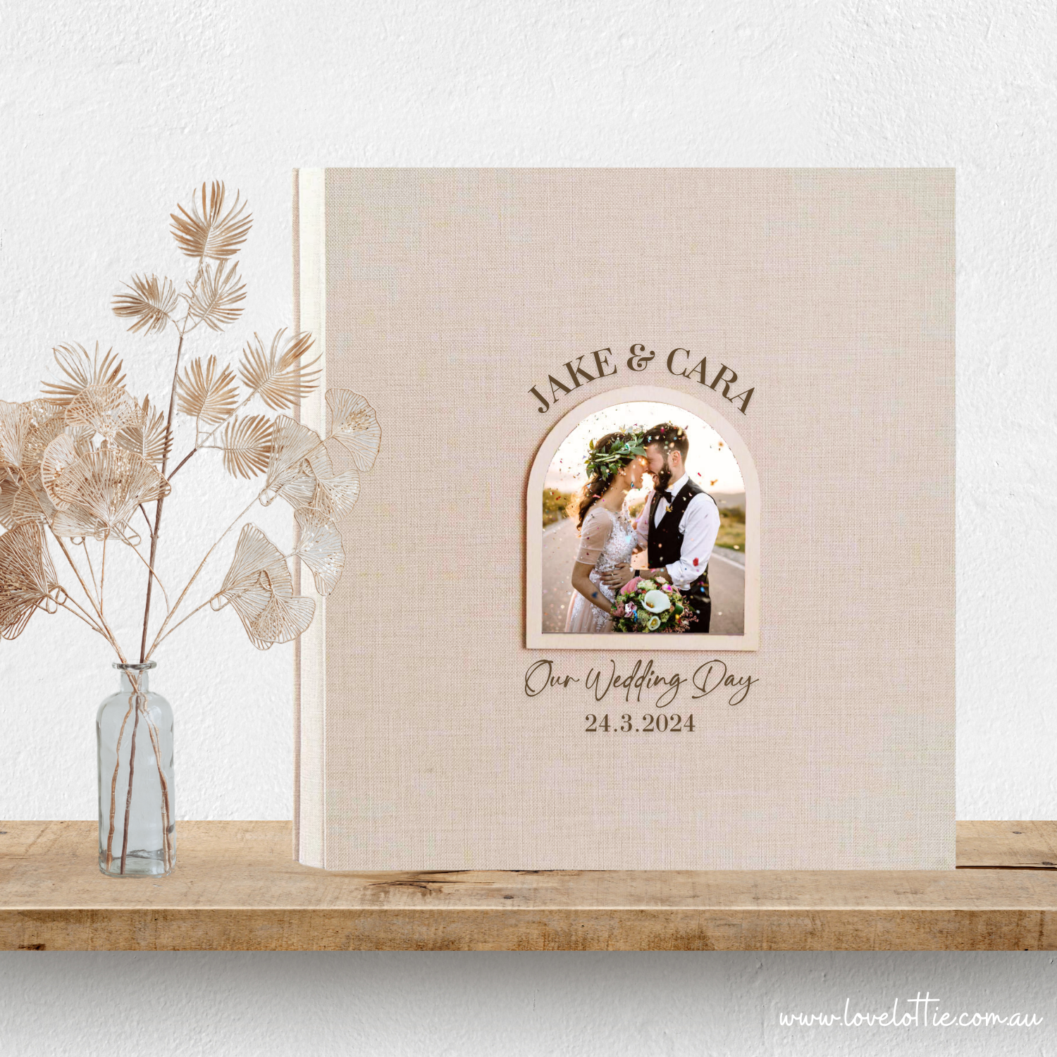 Personalised Wedding Photo Album - Arch Window Design 1
