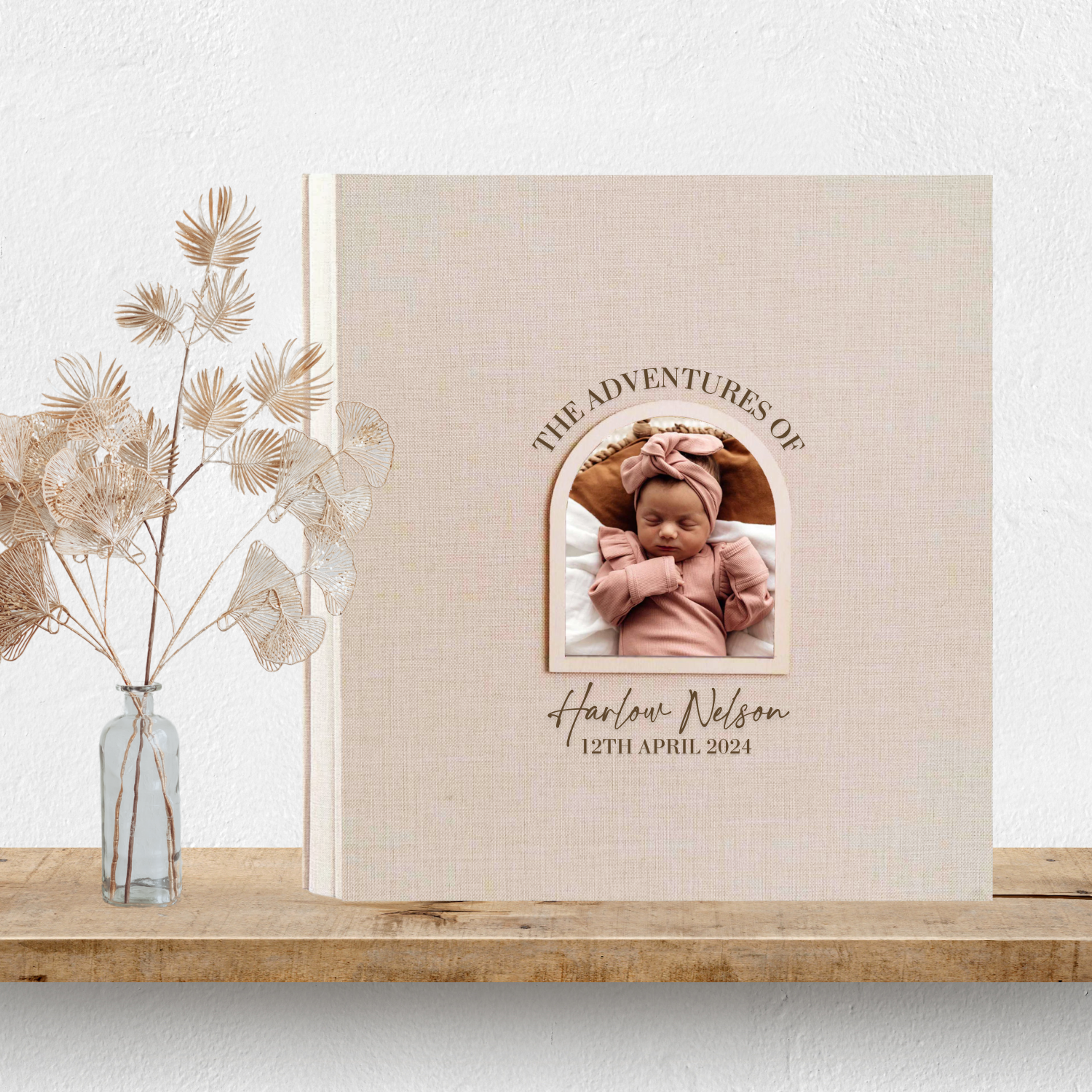Personalised Baby Gift Photo Album - Arch Window Design 2