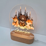 Personalised Baby Gifts Night Light for Kids - Printed Woodland Animals