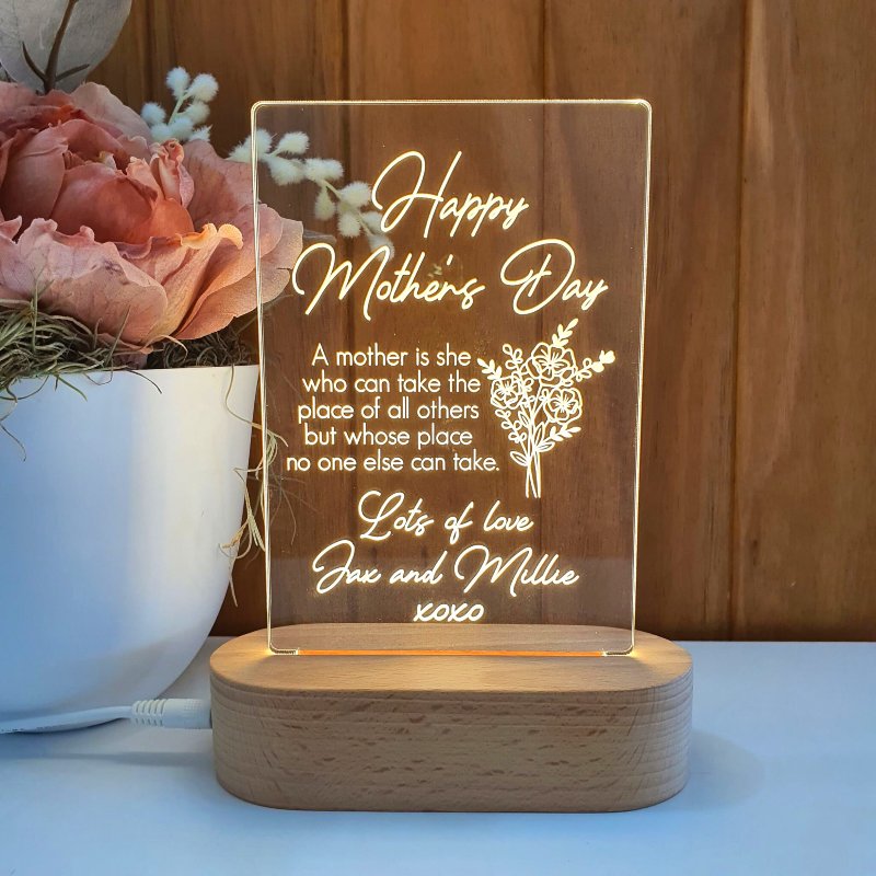 Mothers Day Gift Light Personalised - Happy Mother's Day Bouquet