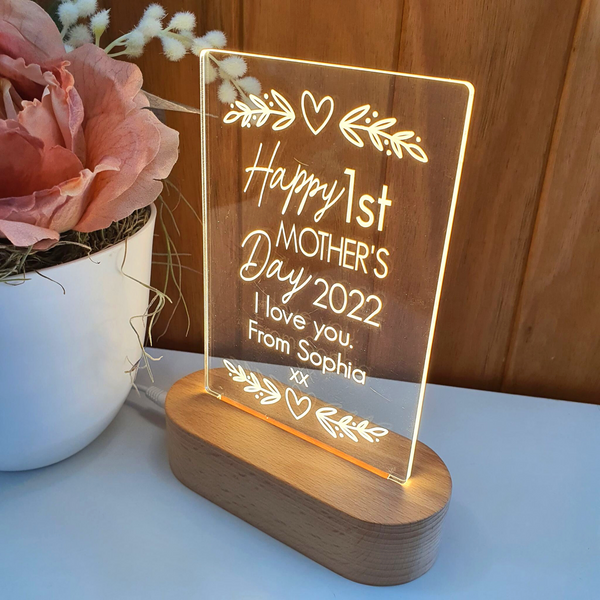 Mothers Day Gift Light Personalised - Happy 1st Mother's Day