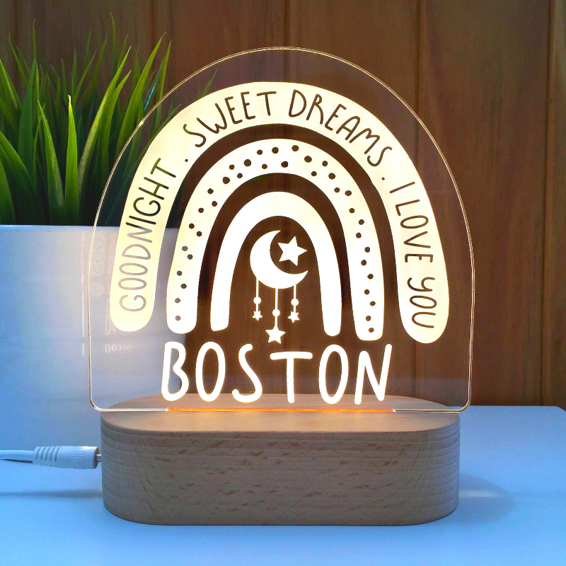 Personalised Kids Night Light - Sweet Dreams Rainbow