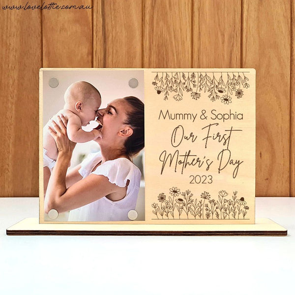 Mother's Day Magnetic Photo Plaque - Our First Mother's Day