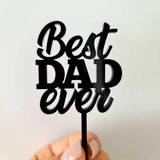 10 x Best DAD ever Cupcake Toppers - Black
