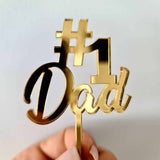10 x # 1 Dad Cupcake Toppers - Gold