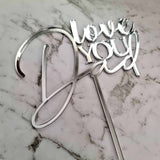 Love You Dad Cake Topper - Silver