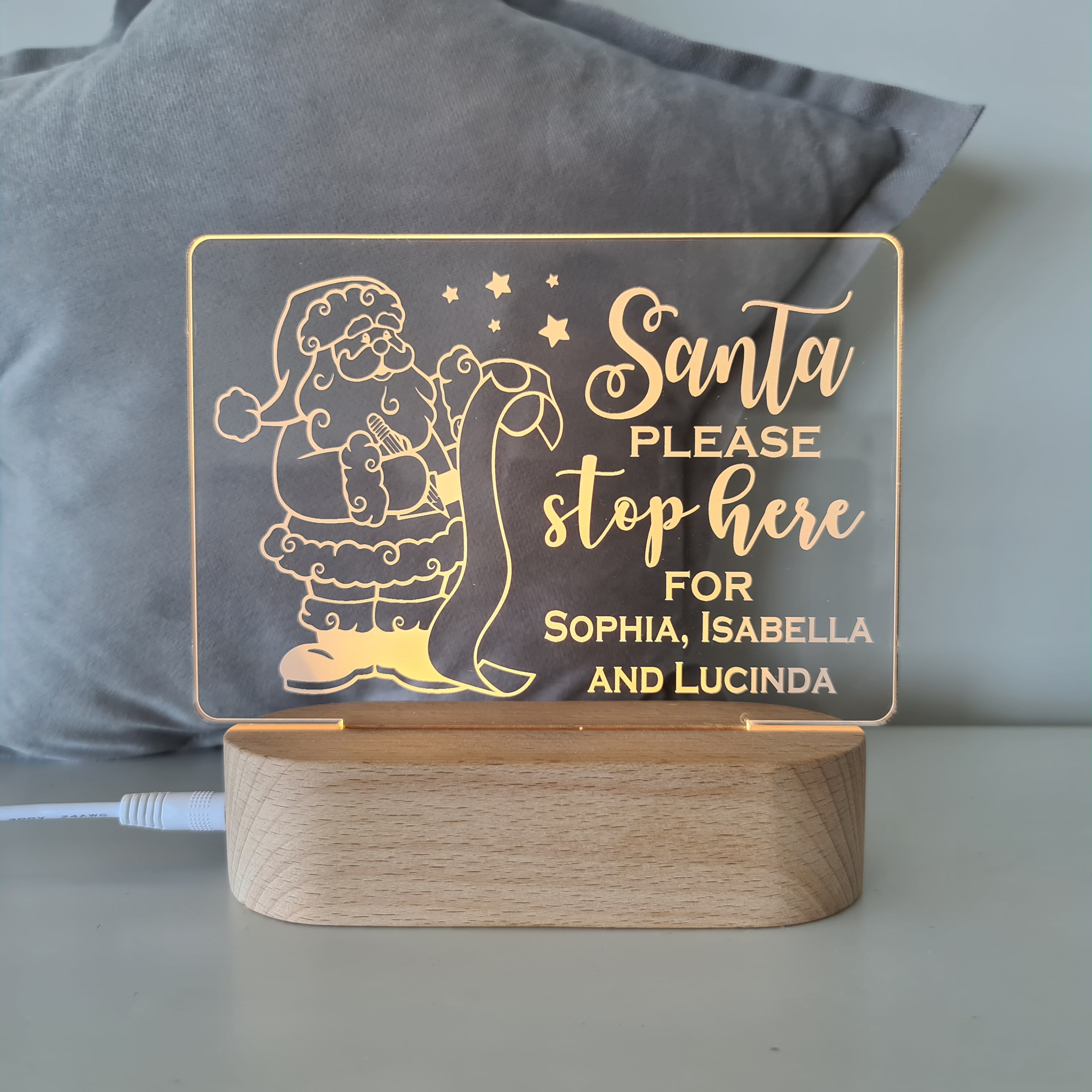 Custom Christmas Night Light - Santa