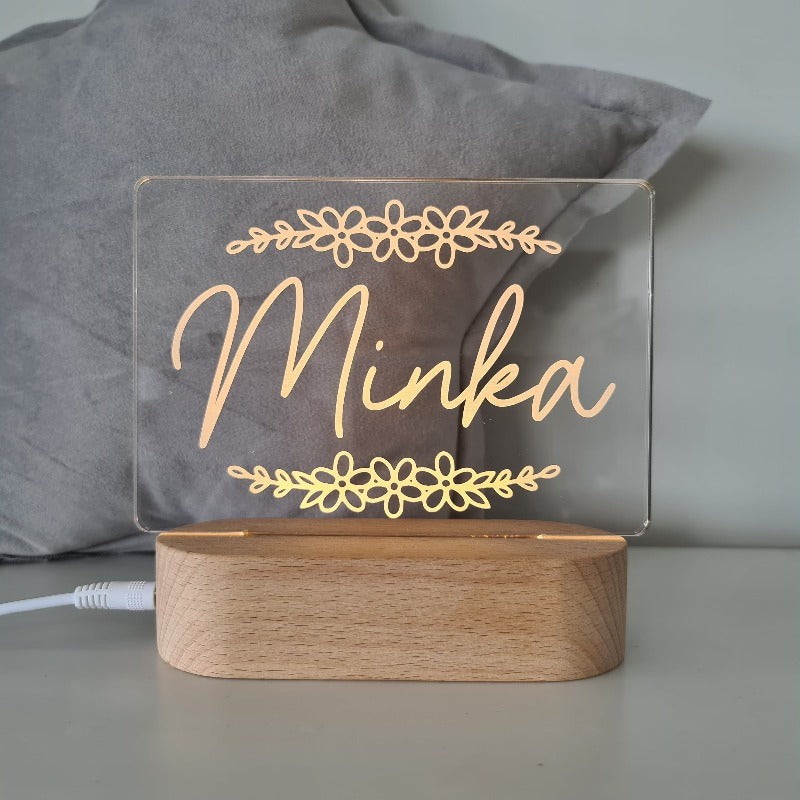 Personalised Baby Night Light - Flower Child