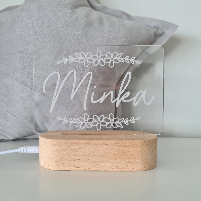 Personalised Baby Night Light - Flower Child