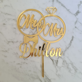 Custom Mr & Mrs Name Wedding Cake Topper - Dhillon