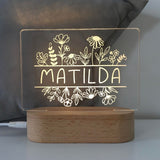 Personalised Kids Night Light - Matilda Flowers
