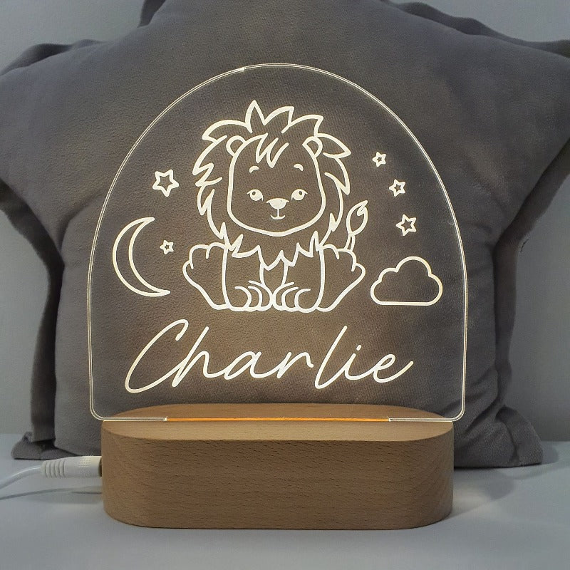 Personalised Baby Night Light - Lion Night Light