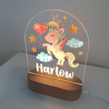Personalised Gifts Night Light for Kids - Printed Unicorn