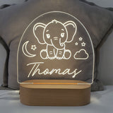 Personalised Baby Night Light - Elephant Light Boy
