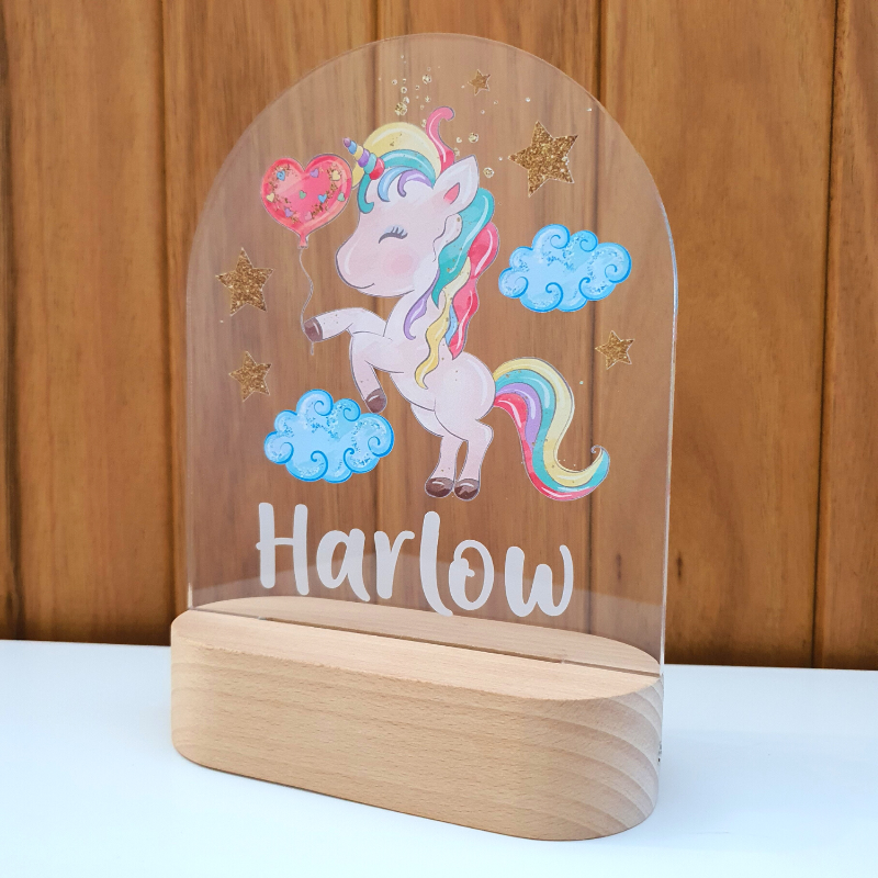 Personalised Gifts Night Light for Kids - Printed Unicorn