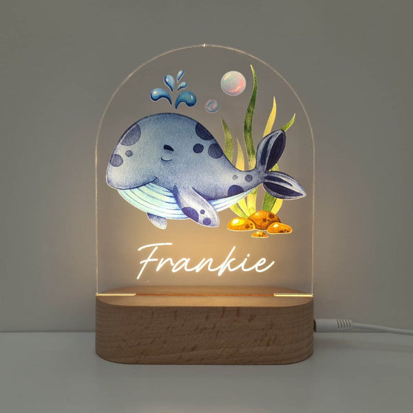 Personalised Baby Gifts Night Light for Kids - Printed Whale