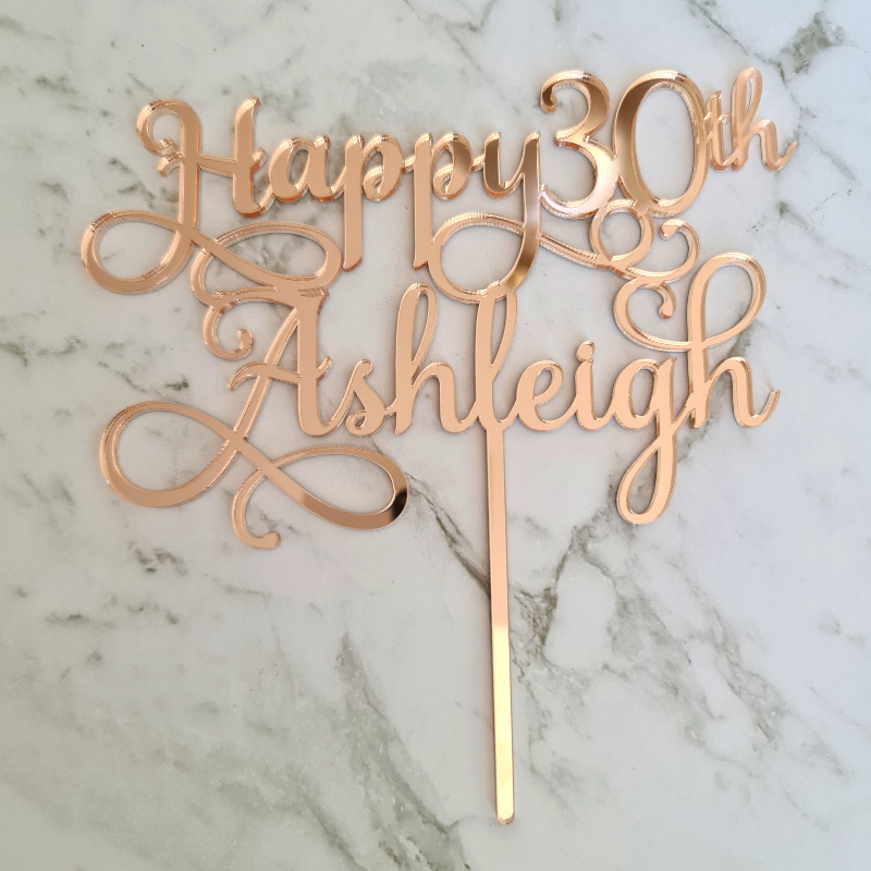 Custom Happy Birthday Cake Topper - Ashleigh