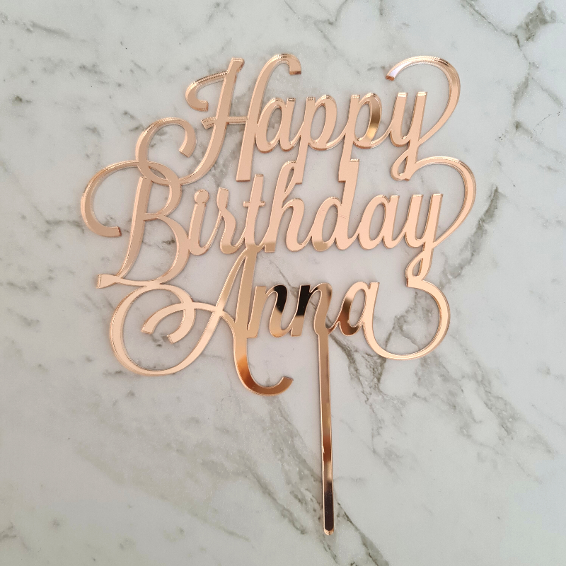 Custom Happy Birthday Cake Topper - Anna
