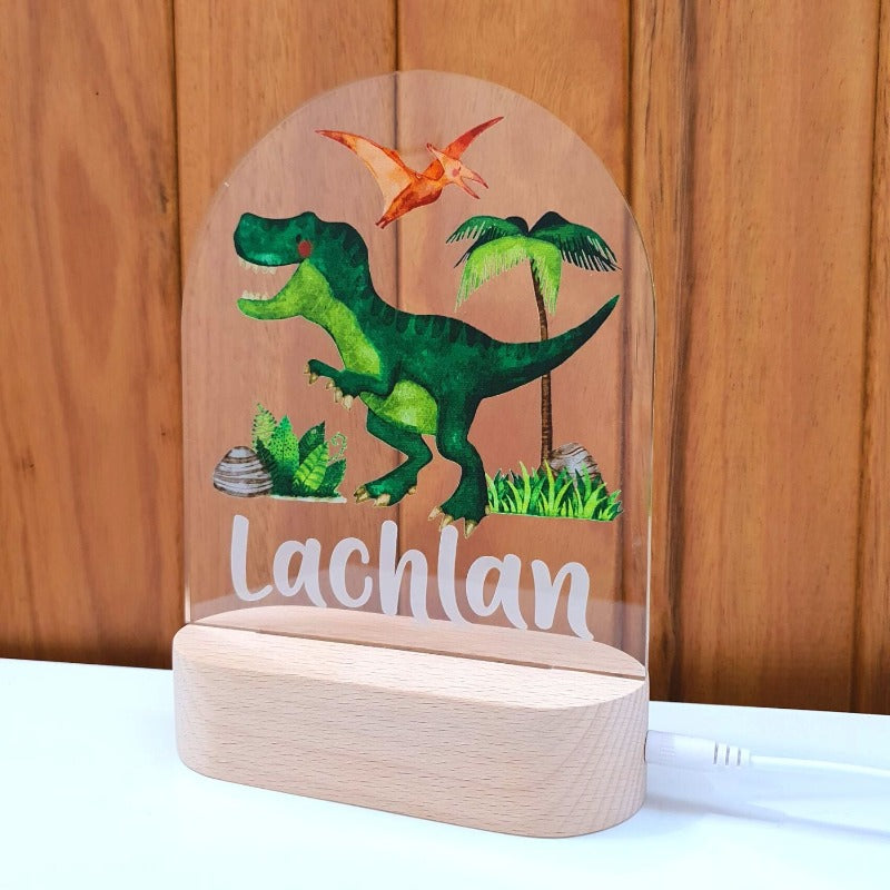 Personalised Gifts Night Light for Kids - Printed Dinosaur