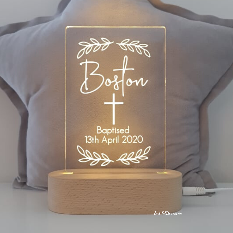 Baptism Christening Gift Personalised Light