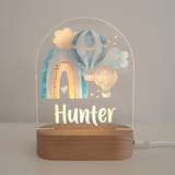 Personalised Gifts Night Light for Kids - Printed Blue Hot Air Balloon