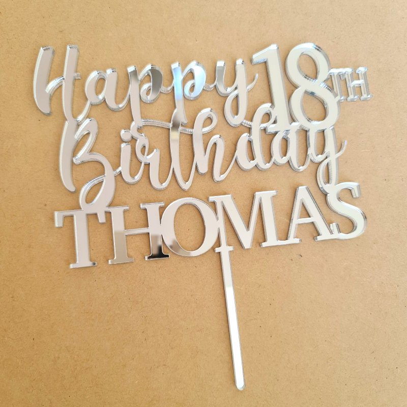 Custom Happy Birthday Cake Topper - Thomas