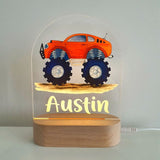 Personalised Gifts Night Light for Kids - Printed Monster Truck