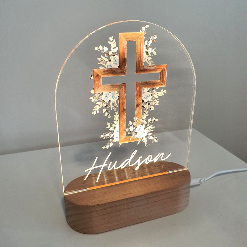 Personalised Gifts Night Light for Kids - Printed Blue Cross