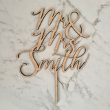 Custom Mr & Mrs Name Wedding Cake Topper - Smith