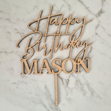 Custom Happy Birthday Cake Topper - Mason