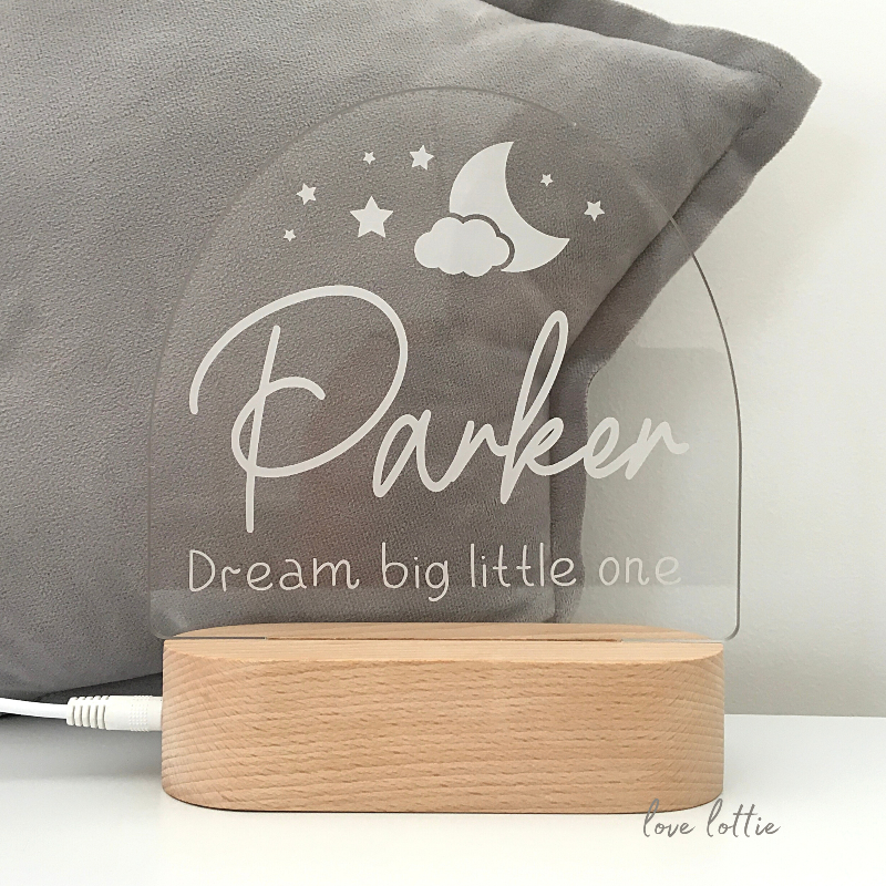 Personalised Kids Night Light - Parker Dream Big