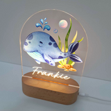 Personalised Baby Gifts Night Light for Kids - Printed Whale