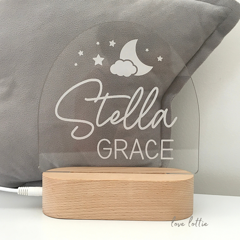Personalised Kids Night Light - Stella Grace Moon