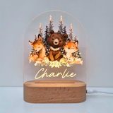 Personalised Baby Gifts Night Light for Kids - Printed Woodland Animals