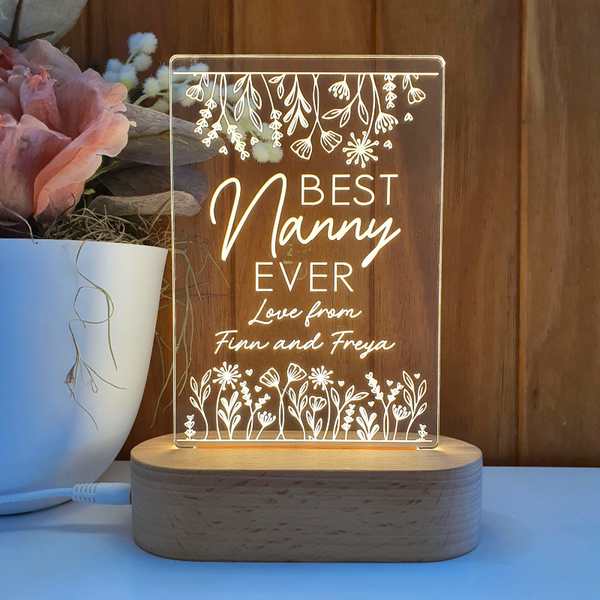 Mothers Day Gift Light Personalised - Best Nanny Ever