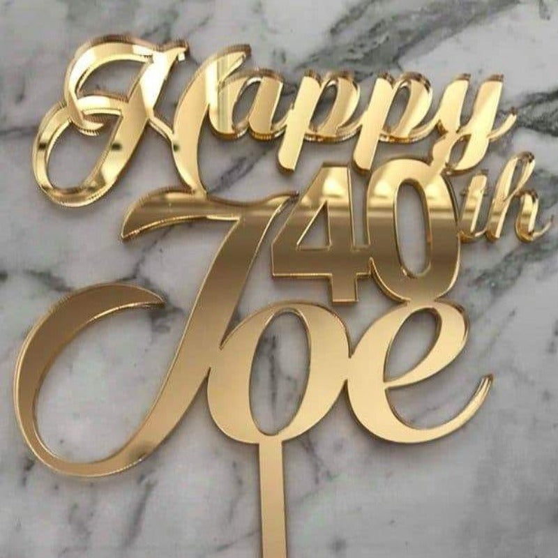 Custom Name Age Birthday Cake Topper Style Joe