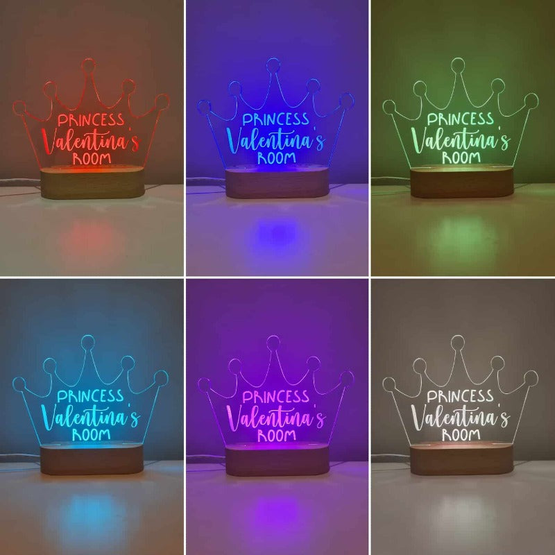 Personalised Baby Night Light - Crown