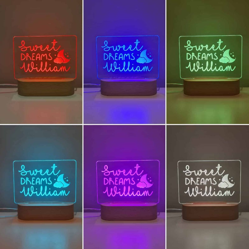 Personalised Baby Night Light - Cloud & Moon