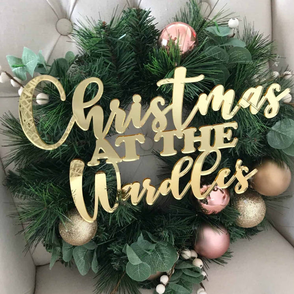 personalised chistmas wreath sign