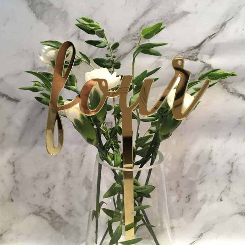 Gold Table Numbers 1 - 20 Mirror Acrylic