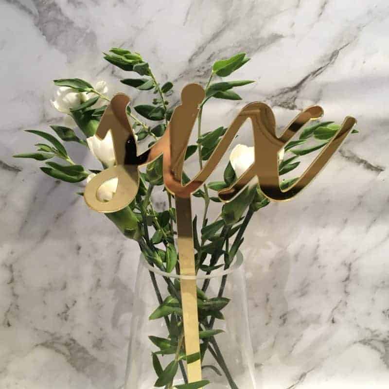 Gold Table Numbers 1 - 20 Mirror Acrylic