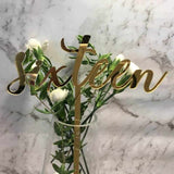 Gold Table Numbers 1 - 20 Mirror Acrylic