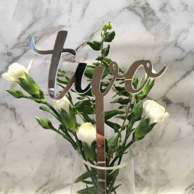 Silver Table Numbers 1 – 10 Mirror Acrylic