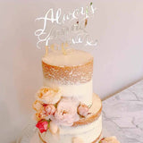 Always and Forever Acrylic Silver Mirror Wedding Cake Topper