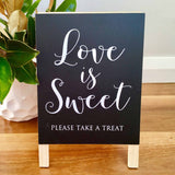 Rustic Love Is Sweet Wedding Sign - Blackboard Chalkboard Easel Decoration